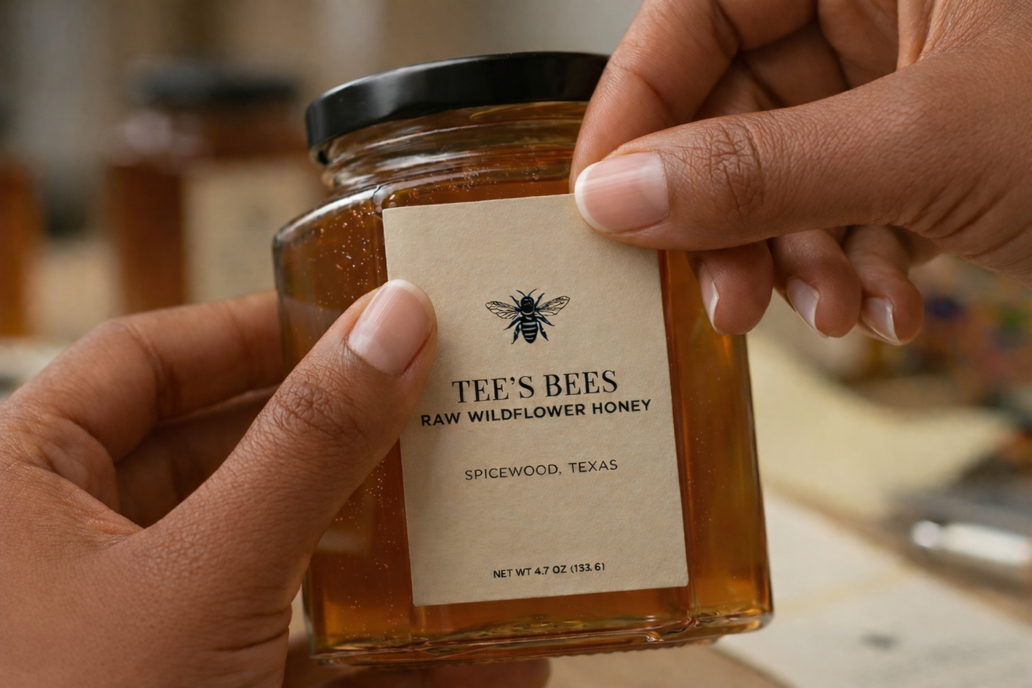 raw honey jar